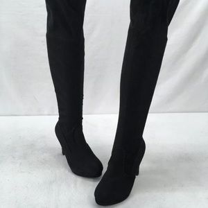 New Directions Stretch Black Over the Knee Boot